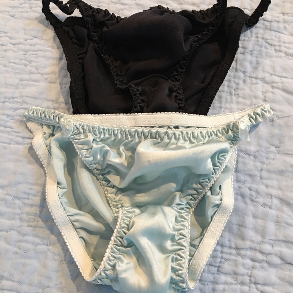 100% silk string bikini panties